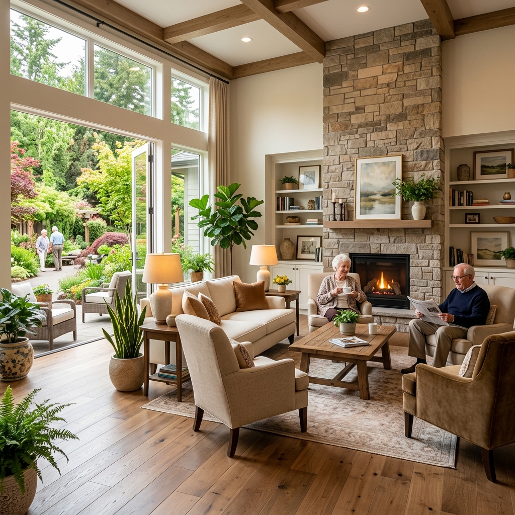 Cozy Living Room at Broadway Assisted Living